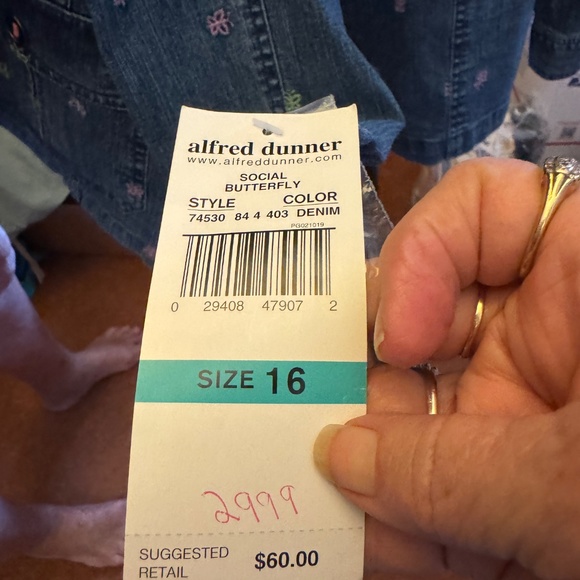 Butterfly denim Alfred Dunn jacket up cycle - Picture 3 of 5